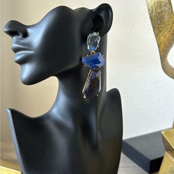 Bohemian blue drop earrings A822 - Picture 5 of 5